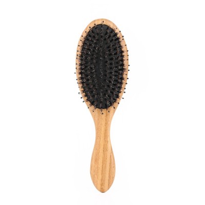 Plastic Pins and Soft Boar Bristle Hair Private Label wooden hair brush