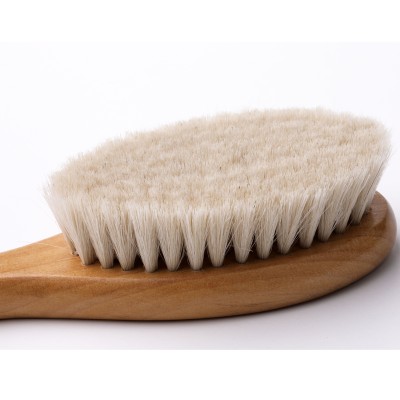 Natural Children Soft Goat Hair Brush Baby Kids Shower Wooden Baby Hair Brush