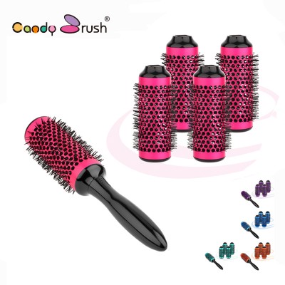 Detachable Round Ceramic 6 Rollers Hair Brush Set Salon Hair Equipment Curling Brush