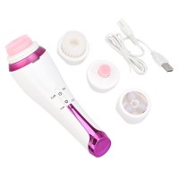 4 in 1 USB Wireless Rechargeable Electric Skin Massager Facial Rotating Cleaning Brush Set